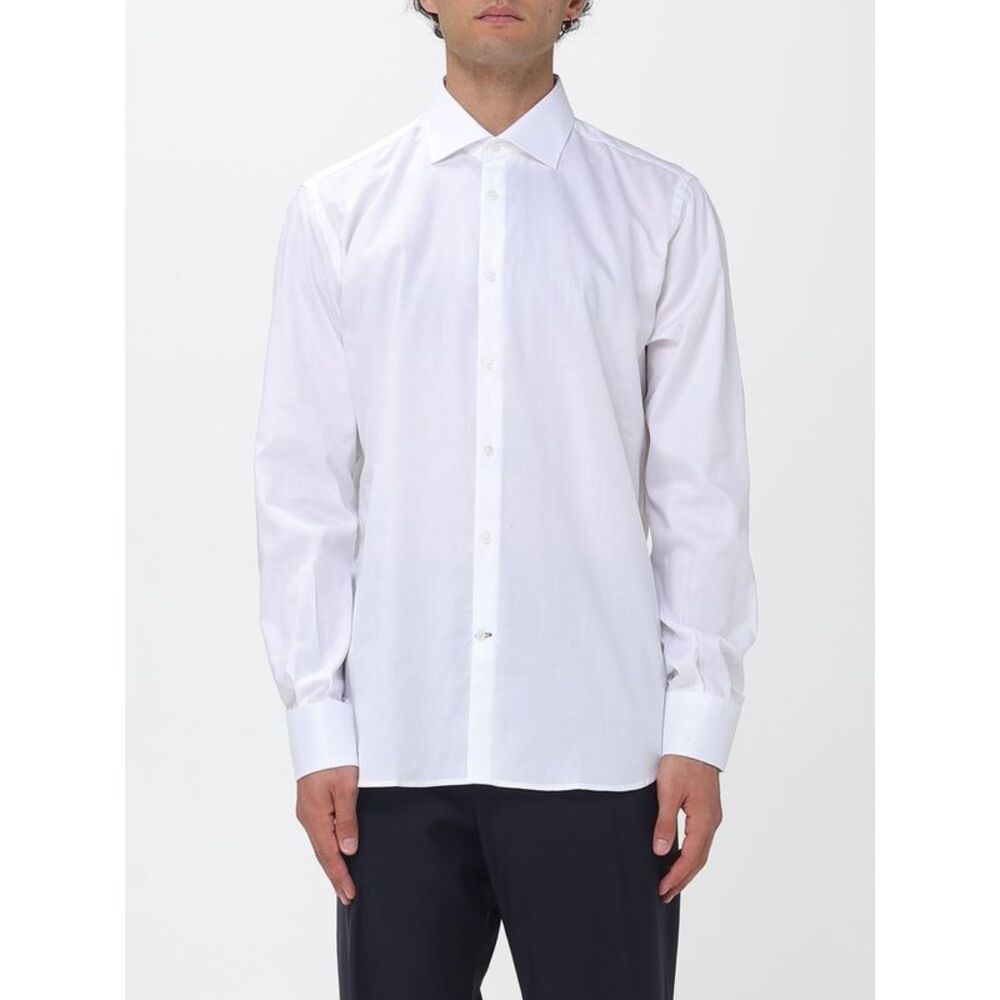 Brooksfield Men Button-Down Collar Casual Shirt Brooksfield In Cotton Poplin